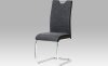 Jídelní židle HC-582 BK2, látka šedá / boky koženka černá / chrom