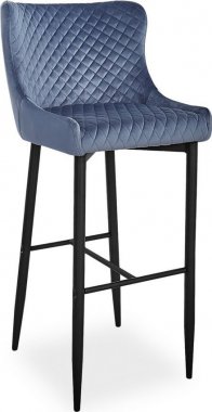 Barová židle COLIN B H-1 VELVET šedá/černý kov