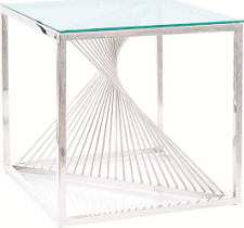 FLAME B- konferenční stolek Nerez STŘÍBRNÝ/tvrzené sklo (FLAMEBTS=1BALÍK) (S) (K150-Z)