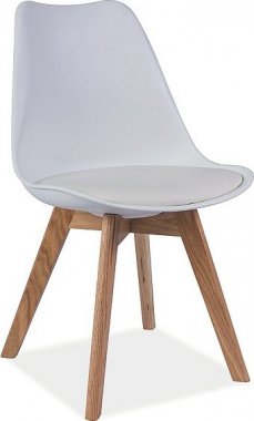 Plastová jídelní židle KRIS bílá/buk