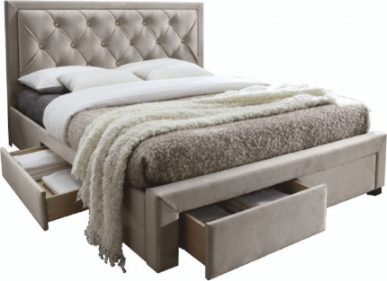 Čalouněná postel OREA 160x200, s úložným prostorem, šedohnědá