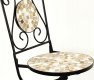 Zahradní židle  JF2207, keramická mozaika, kov, černý lak