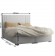 Čalouněná postel MARTINI 180x200, s úložným prostorem, světle šedá