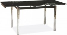 GD-017- jídelní stůl černá chrom/tvrzené černé s ornamentem (GD017) (S) (K150-E)