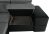Rohová sedací souprava MONAKO ROH MALÝ, rozkládací s úložným prostorem, pravá, černá/světle šedá