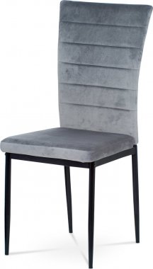 Designová jídelní židle AC-9910 GREY4, šedá látka samet/černý kov