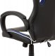 Kancelářská židle KA-V505 BLUE, modrá-černá ekokůže+MESH, houpací mech, kříž plast černý