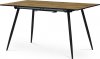 Jídelní stůl, 140+40x80x76 cm, MDF deska, 3D dekor divoký dub, kov, černý lak HT-921 OAK