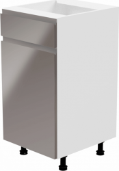 Spodní kuchyňská skříňka AURORA D40S1, levá, bílá/šedá lesk