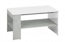Konferenční stolek RUBENS, beton šedý/bílá lesk