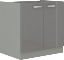 Kuchyňská skříňka Garid 80 D 2F BB šedý lesk/šedá