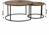 Kulatý konferenční stolek IKLIN, set 2 kusů, dub/černý