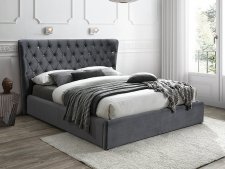 Čalouněná postel KARMEN VELVET 160x200 cm šedá