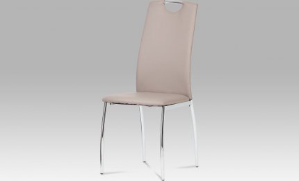 Jídelní židle DCL-419 LAN koženka lanýžová / chrom