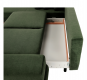 Rohová sedací souprava SELBY, rozkládací s úložným prostorem, levá, zelená