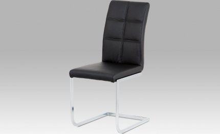 Jídelní židle DCH-851 BK - koženka černá / chrom