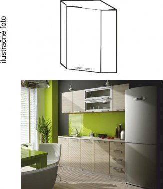 Rohová kuchyňská skříňka, pravá, dub sonoma / bílá, IRYS GN-60