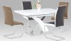 Rozkládací jídelní stůl 140+40x90 cm, bílý mat / nerez HT-999 WT