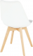 Plastová jídelní židle DAMARA bílá/světle šedá látka