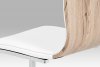 Jídelní židle WE-5028 WT, bílá koženka, překližka San Remo, chrom 