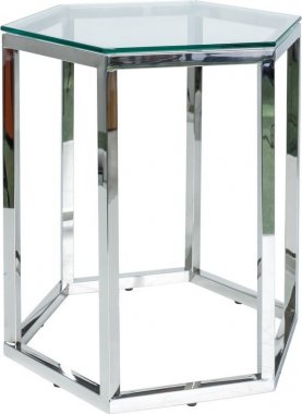 Kulatý konferenční stolek CONTI nerez/sklo