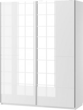 Šatní skříň SELENE 30 bílá lesk/zrcadlo
