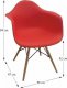 Židle-křeslo, červená + buk, DAMEN