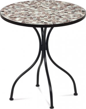 Zahradní stůl  JF2206, deska z keramické mozaiky, černý kov