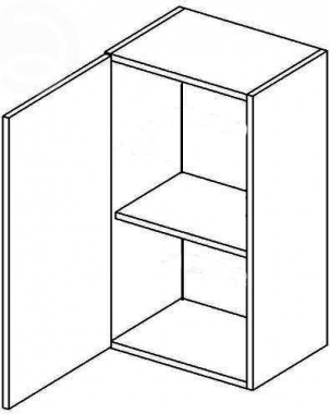 Horní kuchyňská skříňka MERLIN W50L 1-dveřová, bílá lesk