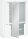 Šatní skříň LINDY 5D se zrcadlem, bílá lesk