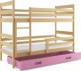 Patrová postel Norbert s úložným prostorem, borovice/zelená