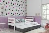 Dětská postel Norbert II 90x200 s přistýlkou, bílá/růžová