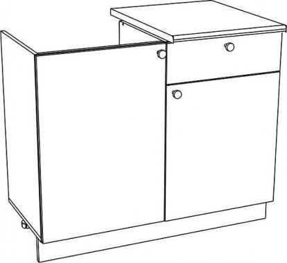 Spodní kuchyňská skříňka EKO 120DZ1S, dřezová se zásuvkou, bílá