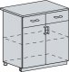 Spodní kuchyňská skříňka ANASTASIA 80D1S2, 2-dveřová se zásuvkou, bk/ořech