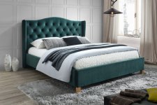 Čalouněná postel ASPEN 140x200, VELVET zelená