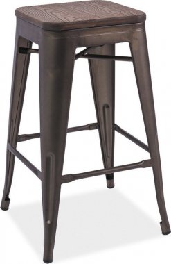 Barová židle LONG, grafit/tm.ořech