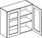 Horní kuchyňská skříňka PALMYRA WS80, 2-dveřová, šedá/sklo