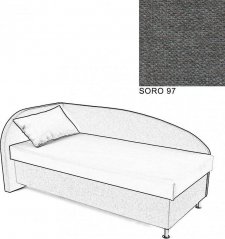 Čalouněná postel AVA NAVI, s úložným prostorem, 120x200, levá, SORO 97