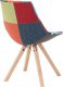 Jídelní židle KIMA NEW TYP 1, látka patchwork/dřevo