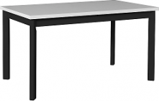 MAXMILIÁN 5P (MAX 5P) - jídelní stůl rozkládací - lamino Bílá /nohy černá - kolekce "DRE" (K150-Z)