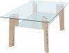 Konferenční stolek, dub sonoma / sklo čiré / mléčné, ADELO