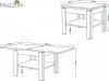 Konferenční stolek rozkládací LEO 65x65 cm výběr barev