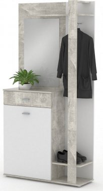 XENA 03 -předsíňová stěna (XR03) beton/bílá (MD) ****výprodej