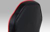 Barová židle AUB-610 RED, koženka černá + červená / chrom