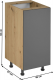 Spodní kuchyňská skříňka LANGEN D40, levá, dub artisan/šedý mat