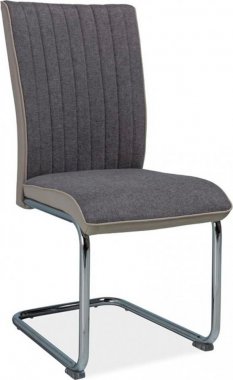 H-930 (H930SZJSZ) - jídelní židle šedá látka/eco světle šedá /chrom-kolekce (S) (K150-Z)
