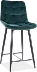 Barová židle SIK VELVET zelená/černý kov