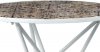 Zahradní stůl, deska z keramické mozaiky, kovová konstrukce, bílý matný lak (typově k židli US1001) US1000