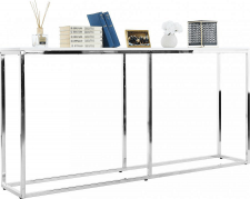 Odkládací konzolový stolek KORNIS v industriálním stylu, bílá/chrom