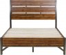 Masivní postel HOLVERSON 150x200, dřevo topol/kov